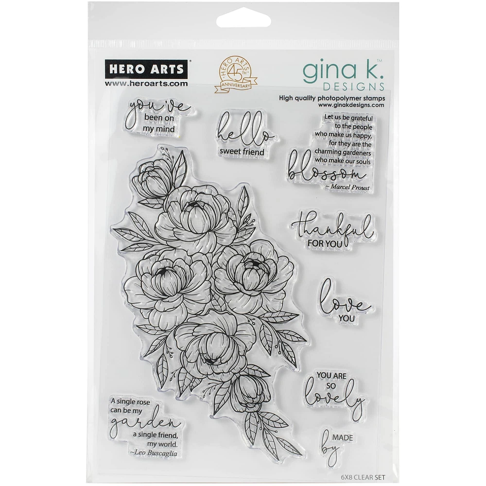 Hero Arts + Gina K Friendship Blooms Stamp Set