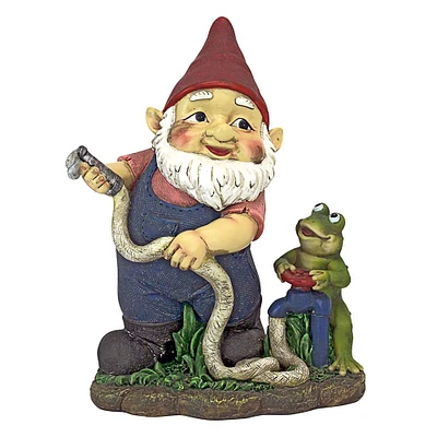 Design Toscano 9" Firefighter Franz and His Frog Fire Brigade Garden Gnome Statue