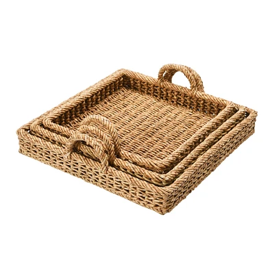 Decorative Water Hyacinth Tray Set