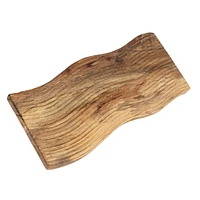 16" Walnut Finish Grooved Mango Wood Cheese & Cutting Board