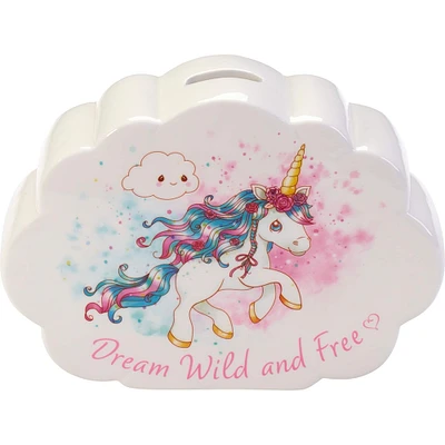 Precious Moments Dream Wild And Free Unicorn Ceramic Piggy Bank