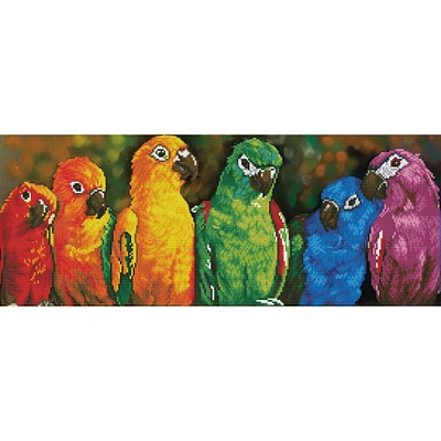 Diamond Dotz® Intermediate Rainbow Parrots Diamond Painting Kit