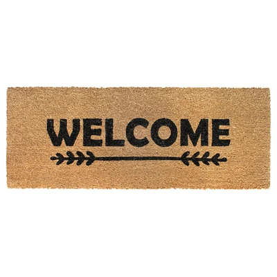 RugSmith Brown Machine Tufted Welcome Arrow Long Doormat