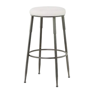 30" Gray Metal Industrial Counter Stool