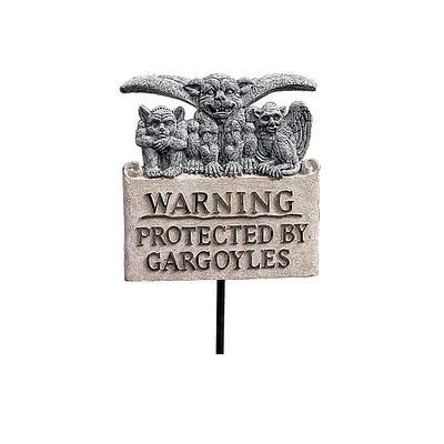 Design Toscano Beware of Gargoyles Garden Plaque with Stake