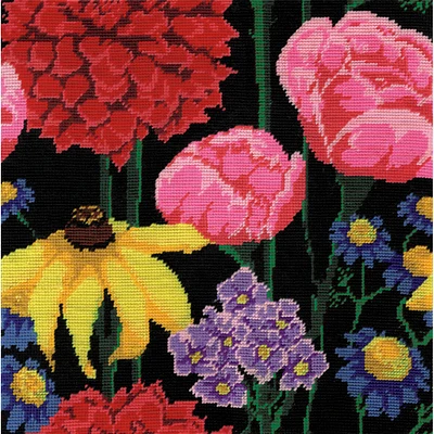 Design Works™ Midnight Floral Needlepoint Kit