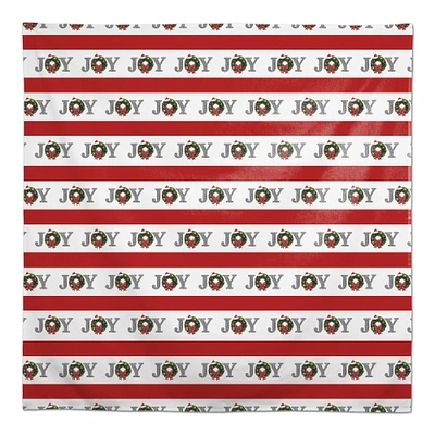 58'' Joy Wreath Stripes Tablecloth