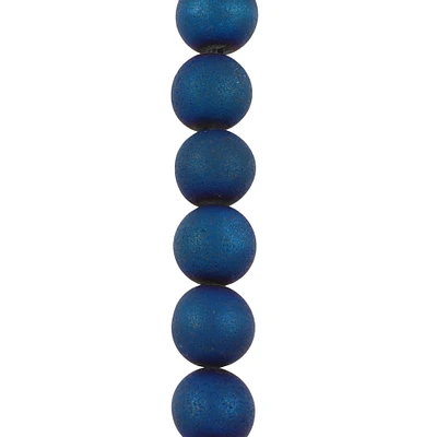 Blue Plated Druzy Agate Round Beads by Bead Landing™