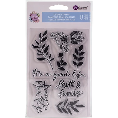 Prima® Watercolor Floral Clear Stamps