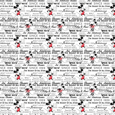 Disney® Mickey And Minnie Fashionable Mickey With Words Cotton Fabric