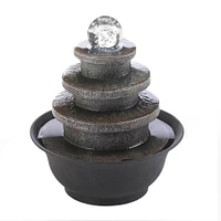 9.5" Tiered Round LED Tabletop Fountain