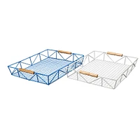 2.5" Blue Wire Tray with Carrying Handles