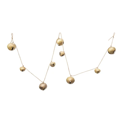 6.3ft. Gold Finish Metal Jingle Bell Garland