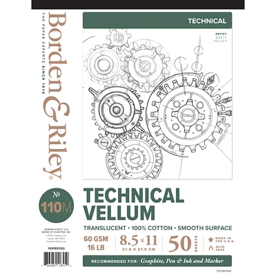 Borden & Riley® No.110M Technical Vellum Pad