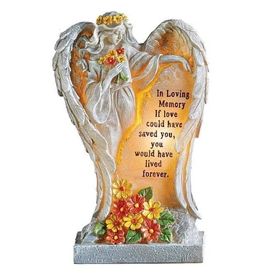 Santa's Workshop 10" Solar Remembrance Angel Figurine