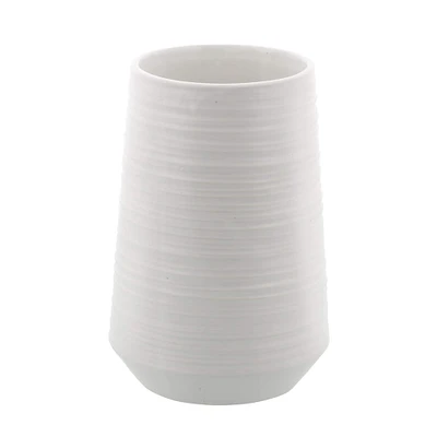 CosmoLiving by Cosmopolitan 7" White Porcelain Contemporary Vase