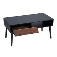 Household Essentials 20" Mid Century Coffee Table with Storage Shelf