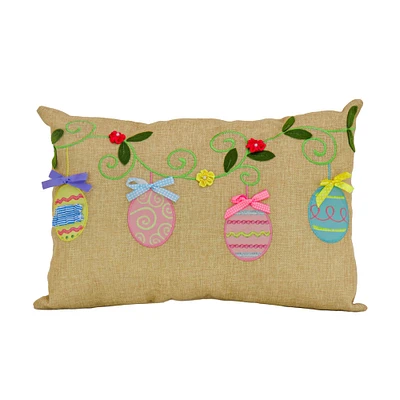 18'' x 10'' Decorated Eggs Easter Pillow