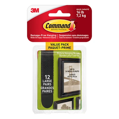 Command™ Black Large Picture Hanging Strips Value Pack