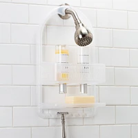 Bath Bliss Frosted White Molded Shower Caddy