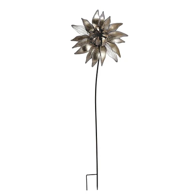 52" Brushed Gold Metal Flower Stake