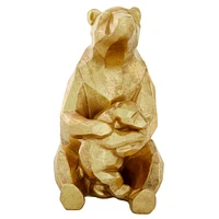 CosmoLiving by Cosmopolitan Gold Resin Modern Bear Sculpture, 10" x 6" x 8"