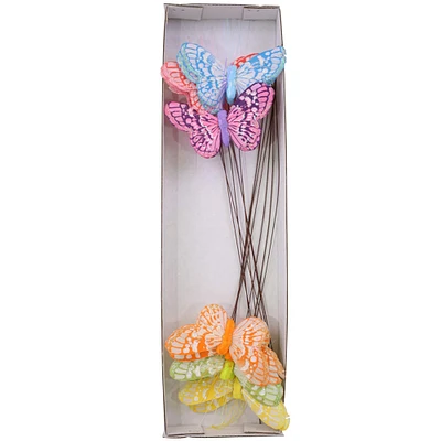 Reliant 4" Assorted Pastel Glitter Butterflies, 12ct.