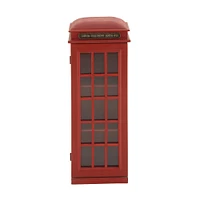 30" Red Wooden Telephone Booth CD Holder