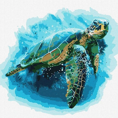 Ideyka Blue Turtle Painting by Numbers Kit