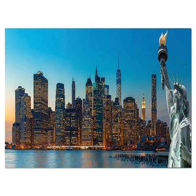 Designart - Evening New York City Skyline Panorama