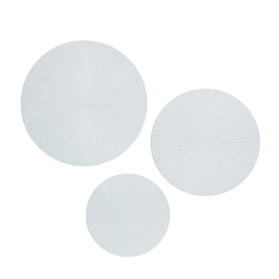 CosmoLiving by Cosmopolitan Set of 3 White MDF Contemporary Wall Decor, 24" x 24"