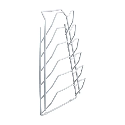 Organize It All White 6 Section Cabinet Door Lid Rack