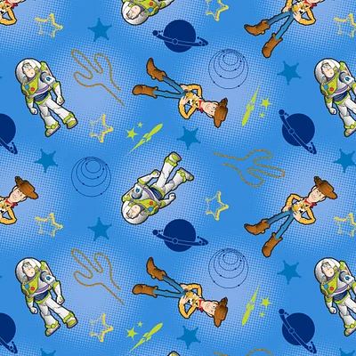 Disney® Pixar Toy Story Buzz & Woody Blue Cotton Fabric