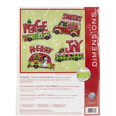 Dimensions® Holiday Trucks Ornaments Counted Cross Stitch Kit
