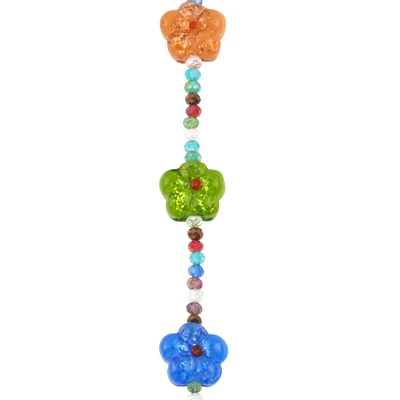 12 Pack: Multicolor Lampwork Glass Flower Beads by Bead Landing™