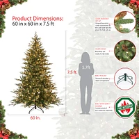 7.5ft. Pre-Lit Balsam Fir Artificial Christmas Tree, Clear Lights