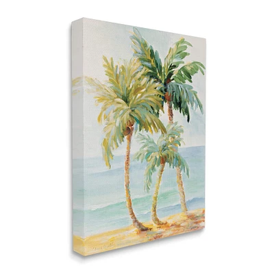 Stupell Industries Tropical Palm Trees on Coastal Beach Sand  Canvas Wall Art