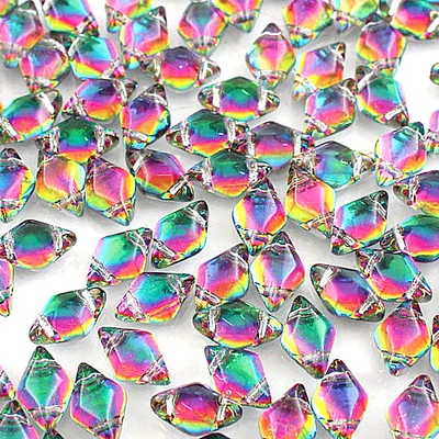 The Beadsmith® GemDuo 2-Hole Czech Glass Diamond Beads