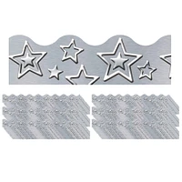 Trend Enterprises® I Heart Metal Silver Stars Terrific Trimmers®, 234ft.