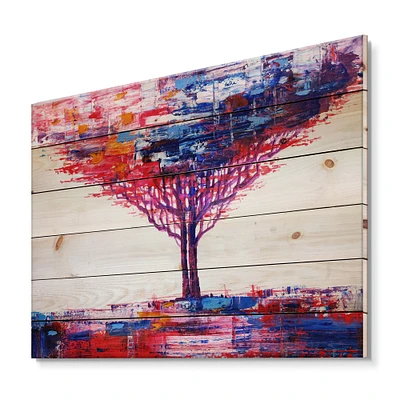 Designart - Colorful Abstract Tree Impressionist On A White