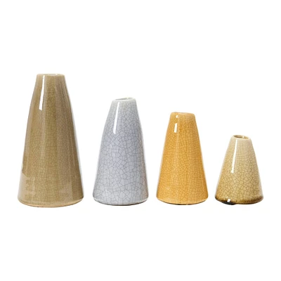 Decorative Conical Stoneware Vase Set