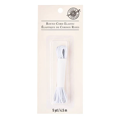 Loops & Threads™ Round Cord Elastic, White