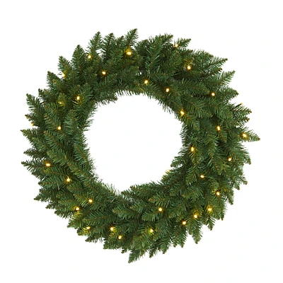 24" LED Green Pine Artificial Christmas Wreath