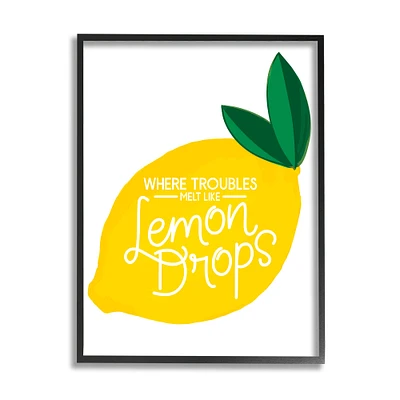 Stupell Industries Melt Like Lemon Drops Quote Quaint Citrus Fruit in Frame Wall Art