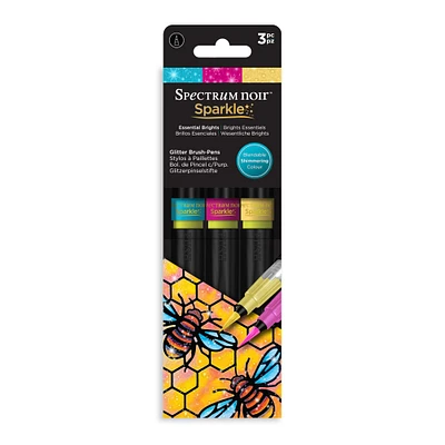 Spectrum Noir™ Essential Brights Sparkle Glitter Brush Pen Set