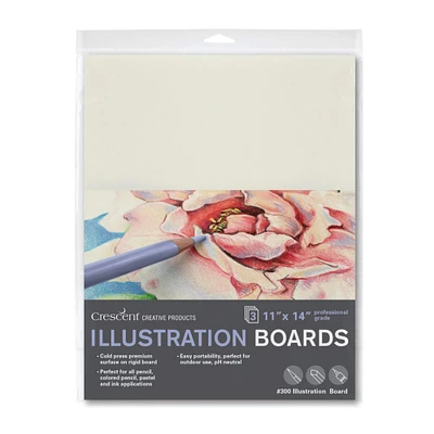 Crescent® 300 Series Cold Press Illustration Boards, 11" x 14" 3ct.