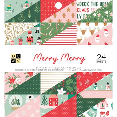 DCWV® Merry Merry Double-Sided Cardstock Mat Stack®, 6" x 6"
