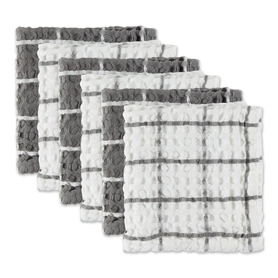 DII® Windowpane Oversized Washed Waffle Dishcloth Set