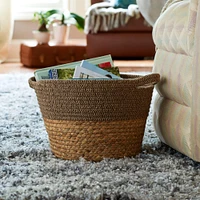 Household Essentials 8.5" Brown Corn & Hyacinth Wicker Basket