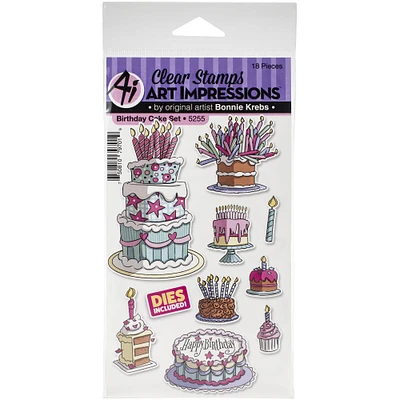 Art Impressions Birthday Cake Clear Stamp & Die Set